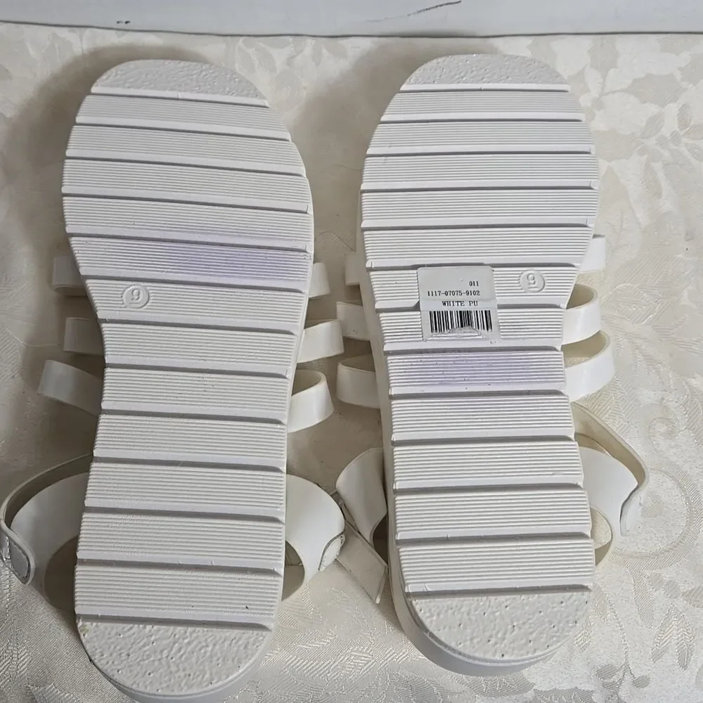 Rouge White Strappy Platform Sandals